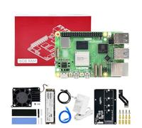 Yahboom RPi5 Developer Kit 16GB + PD Power Adapter+Pi 5 Case Active Cooling+PCIe M.2 SSD+256G SSD ROS2 System Ubuntu20.04 Suitable for AI Programming Python (16GB-PCIe M.2 SSD Kit)