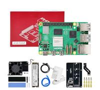 Yahboom RPi5 Developer Kit 4GB + PD Power Adapter+Pi 5 Case Active Cooling+PCIe M.2 SSD+256G SSD ROS2 System Ubuntu20.04 Suitable for AI Programming Python (4GB-PCIe M.2 SSD Kit)