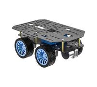 Yahboom Smart Chassis Car Kit, Equipped with Aluminum Chassis, 520 Encoder Motor, DC 12V Motor, 65mm Wheels, Robot Mobile Platform (4WD Chassis with Battery)