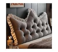 Yahbrra Headboard with Large Back Cushion and Comfortable Reading Backrest for Bed, Couch, Wall and Day Bed(Crystal velvet-gray,120 * 55cm)