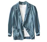 Yahbrra Summer Jacket Men's Linen Lightweight Sporty Sports Jacket Blazer Men's Summer Plus Size Jackets for Men 2 Button Business Suit Jackets Sport Coat Stylish Suit Jacket Dark Blue