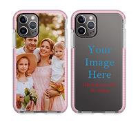 YahCase Personalized Phone Case For Apple iPhone 12 Pro Max Custom Customized Photo Text Name Phone Cover Anti-Scratch Shock-Resistant Impact Soft Protective Pink TPU Phone Cases
