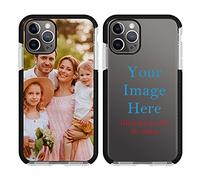 YahCase Personalized Phone Case For Apple iPhone 12 Pro Max Custom Customized Photo Text Name Phone Cover Anti-Scratch Shock-Resistant Impact Soft Protective Black TPU Phone Cases