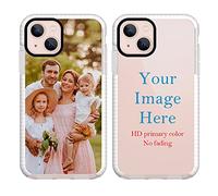 YahCase Personalized Phone Case For Apple iPhone 13 Custom Customized Photo Text Name Phone Cover Anti-Scratch Shock-Resistant Impact Soft Protective White TPU Phone Cases