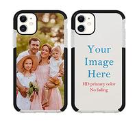 YahCase Personalized Phone Case For iPhone 11 Custom Customized Photo Text Name Phone Cover Anti-Scratch Shock-Resistant Impact Soft Protective Black TPU Phone Cases