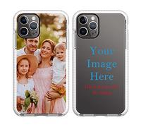 YahCase Personalized Phone Case For iPhone 12 Pro Max Custom Customized Photo Text Name Phone Cover Anti-Scratch Shock-Resistant Impact Soft Protective White TPU Phone Cases