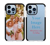 YahCase Personalized Phone Case For iPhone 13 Pro Max Custom Customized Photo Text Name Phone Cover Anti-Scratch Shock-Resistant Impact Soft Protective Black TPU Phone Cases