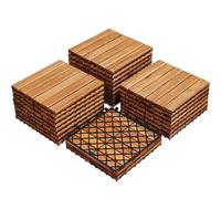 Yaheetech 1 Pack Waterproof Acacia Wood Interlocking Decking Tiles Flooring Tiles 31×31cm for Outdoor & Indoor, Patio, Balcony, Garden, Total 27pcs
