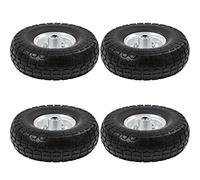 Yaheetech 10'' 255x80 mm Wheelbarrow Wheel Tyre Puncture Proof, 4.1/3.5-4 PU Pneumatic Tyre 16mm Bore Solid Trailer Tire, Garden Trolley Sack Truck, 4pcs