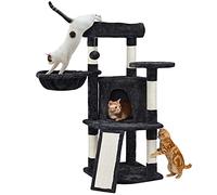 Yaheetech 107cm Cat Tree Cat Climbing Tower with Scratching Posts/Condo/Basket, kitten Activity Centre for Small/Medium Cats, Black