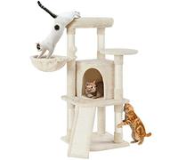 Yaheetech 107cm Cat Tree Cat Climbing Tower with Scratching Posts/Condo/Basket, kitten Activity Centre for Small/Medium Cats, Beige