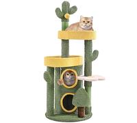 Yaheetech 123 cm Cacuts Cat Tree, Scratching Posts & Condos, Green/Yellow