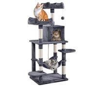 Yaheetech 150 cm Large Cat Tree with 7 Sisal Scratching Posts, Dark Grey | Cat Tower for Indoor Cats, Multi-Level, Condo, 2 Plush Perches, Hammock, 60 x 48.5cm Base, FSC-certified