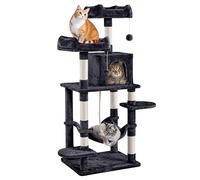 Yaheetech 150cm Large Cat Tree Scratching Posts with Condos/Hammock Cat Climbing Tower Centre for Indoor Cats, Black