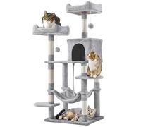 Yaheetech 150cm Large Cat Tree Scratching Posts with Condos/Hammock Cat Climbing Tower Centre for Indoor Cats, Light Grey
