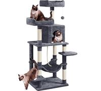Yaheetech 150cm Large Cat Tree Tower Cat Scratching Posts with Condos/Hammock Kitten Climbing Tower for Indoor Kittens/Cats, Dark Grey