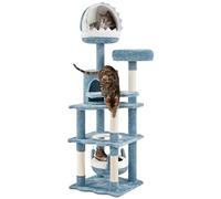 Yaheetech 155cm Tall Ocean-themed Cat Tree, Multi-Level Cat Tower W/Shark's Mouth-shaped Condo, Fish-shaped Platform, Scratching Posts, Cat Scratching Tree Play Tower for Big Cats