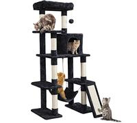 Yaheetech 159cm Cat Tree Cat Condo Furniture w/Top Platform Scratching Posts Dangling Ball and Hammock Climbing Tower for Indoor Kittens