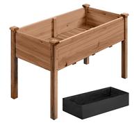 Yaheetech 1pc Raised Garden Bed Fir Wood Elevated Planter Box Rectangle Planting Raised Bed Stand Pot Outdoor Planter for Vegetable/Flower/Herb,120.5 x 59 x 76.5cm,Dark Brown