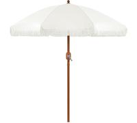 Yaheetech 2.3M Garden Parasol with Tilt, Solar 8-Rib Outdoor Umbrella Sunshade with Tassel & Crank, Patio Umbrella for Garden Deck Pool Beach Backyard, Cream