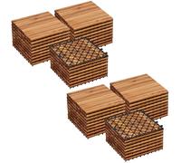 Yaheetech 2 Pack Waterproof Acacia Wood Interlocking Decking Tiles Flooring Tiles 31×31cm for Outdoor & Indoor, Patio, Balcony, Garden, Total 54pcs, Wood
