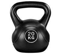 Yaheetech 20kg Kettlebell Set, HDPE Coated Kettle Bell Weights, Black
