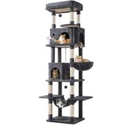 Yaheetech 210cm Heavy Duty Cat Tree for Indoor Cats, Large Perch, Dark Grey