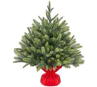 Yaheetech 2ft/61cm Mini Artificial Christmas Tree, Tabletop Xmas Tree with Cement Base Holiday Decoration Green-1 Pack