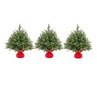 Yaheetech 2ft Mini Artificial Christmas Tree, Cement Base, Green, 3 Pack | 61cm Tabletop Christmas Tree | 62 PE branches tips, Iron, Cement | Mini & Lightweight | For Festive Holiday Decoration
