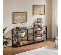 Yaheetech 3-Layer Shelved Tv Stand Up To 65 Inch Rustic Brown