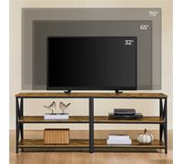 Yaheetech 3-Layer Shelved Tv Stand Up To 70 Inch Rustic Brown