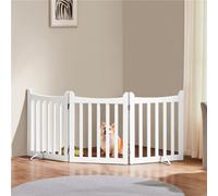 Yaheetech 3 Panel Freestanding Wooden Fence With Door - White