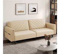 Yaheetech 3 Seater Convertible Sofa Bed For Limited Space- Beige