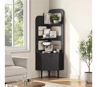 Yaheetech 3-Tier Corner Shelf With Space-Saving Storage, Black