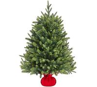 Yaheetech 3ft Mini Artificial Christmas Tree, Cement Base, Green, 1 Pack | 91cm Tabletop Christmas Tree | 143 PE branches tips, Iron, Cement | Mini & Lightweight | For Festive Holiday Decoration