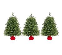 Yaheetech 3ft Mini Artificial Christmas Tree, Cement Base, Green, 3 Pack | 91cm Tabletop Christmas Tree | 143 PE branches tips, Iron, Cement | Mini & Lightweight | For Festive Holiday Decoration