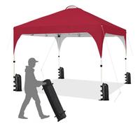Yaheetech 3M X 3M Instant Fabric Pop Up Canopy Tent With Roller Bag - Red