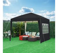 Yaheetech 3Mx3M Black Fabric Pop Up Canopy Tent W/ Sidewalls