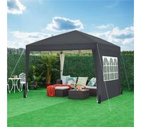 Yaheetech 3Mx3M Dark Grey Fabric Pop Up Canopy Tent W/ Sidewalls