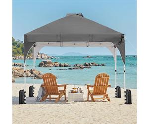 Yaheetech 3Mx3M Dark Grey Portable Fabric Pop Up Canopy Tent