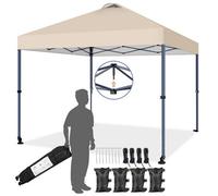 Yaheetech 3Mx3M L Pop Up Canopy Tent With Wheels And Carry Bag - Beige