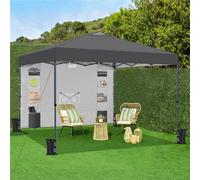 Yaheetech 3Mx3M Pop-Up Canopy With One-Push-To-Lock Setup And Storage Pockets - Dark Grey
