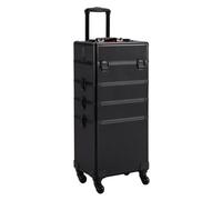 Yaheetech 4-In-1 Aluminum Makeup Trolley Black