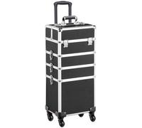 Yaheetech 4-In-1 Professional Makeup Case Trolley Black
