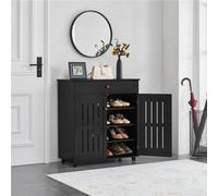 Yaheetech 4 Tier Adjustable Shoe Storage Cabinet - Black