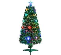 Yaheetech 4ft/120cm Fibre Optic Christmas Tree with Multicolor Snow Flake Lights Prelit Artificial Xmas Tree Holiday Decoration for Home/Office 1Pack