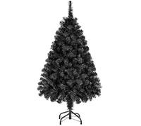 Yaheetech 4ft/124cm Artificial Christmas Tree Bushy, Foldable Stand, Black