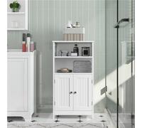 Yaheetech 5 Tier Bathroom Floor Cabinet With Double Door - White