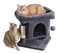 Yaheetech 50cm Basic Cat Tree Tower, Cat Scratching Post w/Oversized Perches, Condo and Hanging Ball, Pet Furniture House for Kittens Pets, Dark Grey