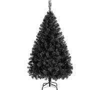 Yaheetech 5ft/154cm Artificial Christmas Tree Bushy, Spruce PVC Xmas Tree with 398 Tips and Foldable Metal Stand for Home/Office Holiday Decoration Indoor & Outdoor, Black
